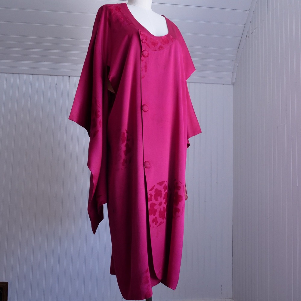 Not perfect! Romantic silk snap front kimono robe dress